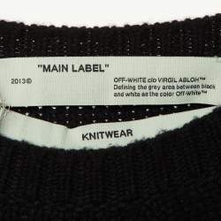Off-White Tri Color Knit Wool Crew Neck Sweater S