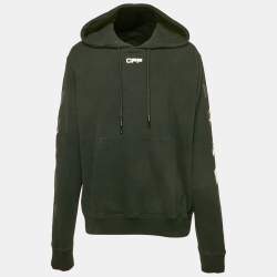 Off-White Black Logo Print Cotton Hooded Sweatshirt XL