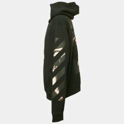 Off-White Black Logo Print Cotton Hooded Sweatshirt XL
