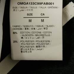 Off-White Black Tartan Cotton Logo Embroidered Shirt M