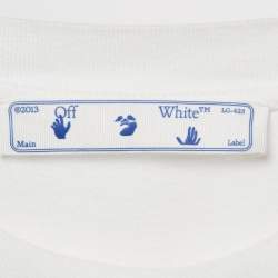 Off-White White Logo Print Jersey Crew Neck  T-Shirt L