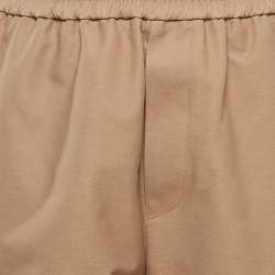 Pre Owned Off-White Brown Gabardine Wide Leg Pants M