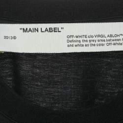 Off-White Black Back Logo Print Cotton Crew Neck T-Shirt M