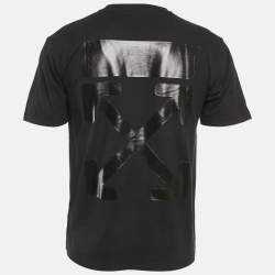Off-White Black Back Logo Print Cotton Crew Neck T-Shirt M