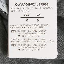 Off-White Grey Back Logo Print Cotton Crew Neck T-Shirt M