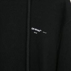 Pre Owned Off-White Black Cotton Knit Arrow Applique Hoodie XXS