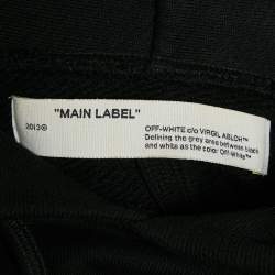 Pre Owned Off-White Black Cotton Knit Arrow Applique Hoodie XXS