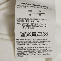 Pre Owned Off-White White Simpson Print Jersey T-Shirt M