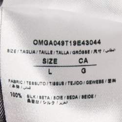 Pre Owned Off-White Black Logo Print Silk Button Front Shirt L