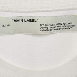 Pre Owned Off-White White Printed Cotton Knit Oversized T-Shirt XS