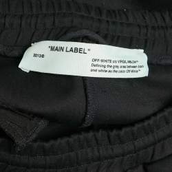Pre Owned Off-White Black Logo Side Band Jersey Rubber Applique Track Pants XL