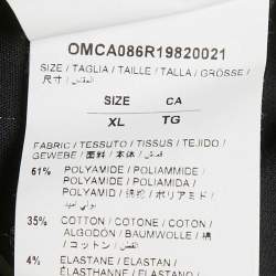 Pre Owned Off-White Black Logo Side Band Jersey Rubber Applique Track Pants XL