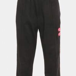 Pre Owned Off-White Black Logo Side Band Jersey Rubber Applique Track Pants XL