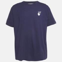Pre Owned Off-White Purple Arrow Print Jersey T-Shirt S