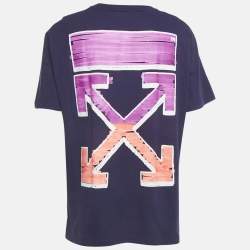 Pre Owned Off-White Purple Arrow Print Jersey T-Shirt S