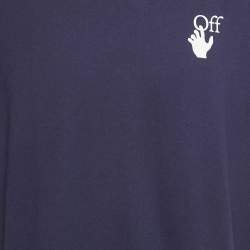 Pre Owned Off-White Purple Arrow Print Jersey T-Shirt S