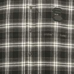 Pre Owned Off-White Black Flannel Cotton Blend Button Front Shirt L