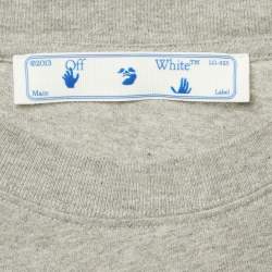 Pre Owned Off-White Grey Faded Arrow Print Jersey T-Shirt S
