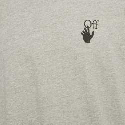 Pre Owned Off-White Grey Faded Arrow Print Jersey T-Shirt S