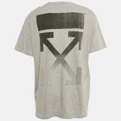 Pre Owned Off-White Grey Faded Arrow Print Jersey T-Shirt S
