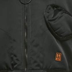 Pre Owned Off-White Black Arrow Print Nylon Scaffolding Bomber Vest S