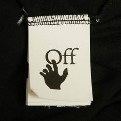 Pre Owned Off-White Black Logo Embroidered Cotton Crewneck T-Shirt L