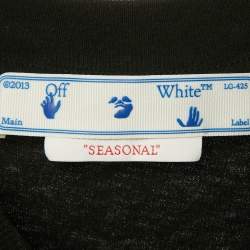 Pre Owned Off-White Black Logo Print Jersey Sleeveless T-Shirt L