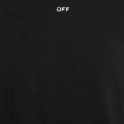 Pre Owned Off-White Black Logo Print Jersey Sleeveless T-Shirt L