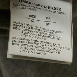 Pre Owned Off-White Grey Printed Cotton T-Shirt M