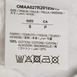 Pre Owned Off-White White Printed Cotton T-Shirt S