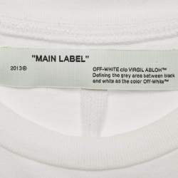 Pre Owned Off-White White Printed Cotton T-Shirt S