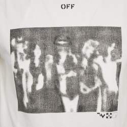 Pre Owned Off-White White Printed Cotton T-Shirt S