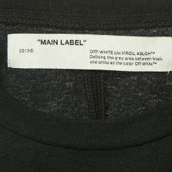 Pre Owned Off-White Black Backbone Print Cotton T-Shirt S