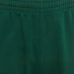 Pre Owned Off-White Green Caravaggio Logo Print Cotton Knit Shorts XS