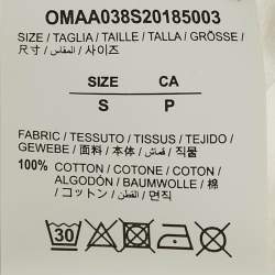 Pre Owned Off-White White Printed Cotton Crew Neck Oversized T-Shirt S