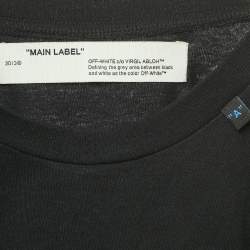 Pre Owned Off-White Black Logo Print Cotton Crew Neck T-Shirt S