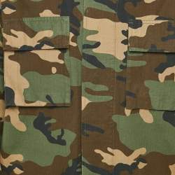 Pre Owned Off-White Green Camouflage Print Patch Detail Utility Jacket S