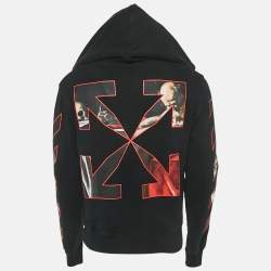 Pre Owned Off-White Black Caravaggio Print Cotton Hooded Sweatshirt S