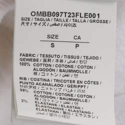 Pre Owned Off-White White Logo Embroidered Jersey Hoodie Jacket S