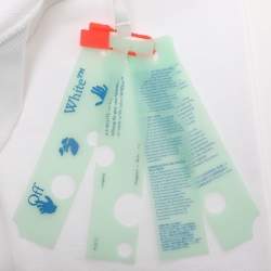 Pre Owned Off-White White Logo Embroidered Jersey Hoodie Jacket S