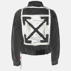 Pre Owned Off-White Grey Faded Denim Arrow Print Jacket S