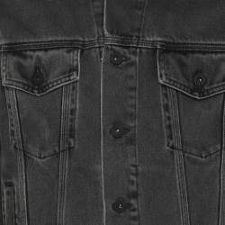 Pre Owned Off-White Grey Faded Denim Arrow Print Jacket S