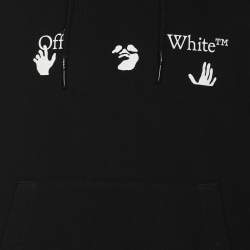 Pre Owned Off-White Black Jersey Logo Slim Hoodie S