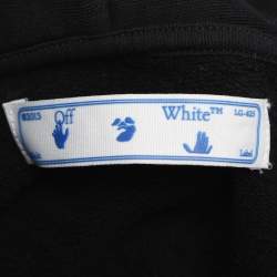 Pre Owned Off-White Black Jersey Logo Slim Hoodie S