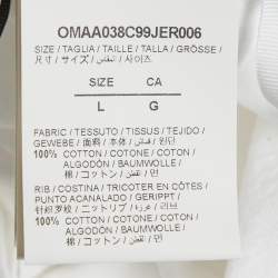 Pre Owned Off-White White Back Print Jersey Oversized T-Shirt L