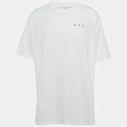 Pre Owned Off-White White Back Print Jersey Oversized T-Shirt L