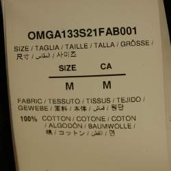 Pre Owned قميص أوف وايت قطني بطبعة كاروهات أخضر/أزرق وأكمام طويلة مقاس متوسط (ميديام)