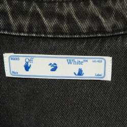 Pre Owned Off -White Grey Faded Arrow Print Denim Jacket M