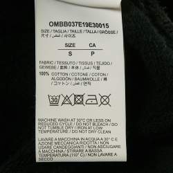 Pre Owned Off-White Black Waterfall Print Cotton Hooded Sweatshirt S