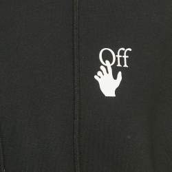 Pre Owned Off-White Black Arrow Print Cotton Hoodie L